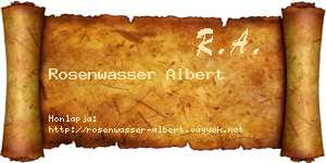 Rosenwasser Albert névjegykártya